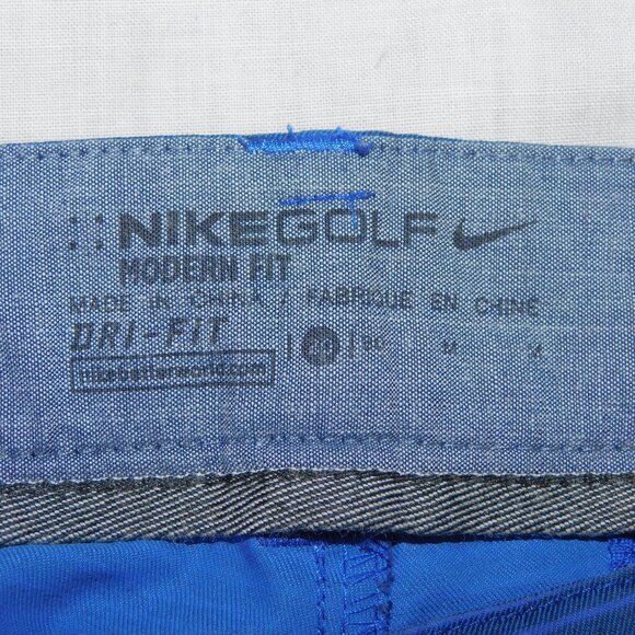 Nike Golf Modern Fit DriFit Mens 30 Blue Striped Flat Front Short - Picture 4 of 11